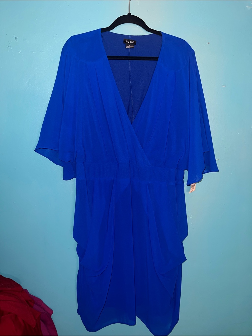 City Chic Cobalt V-Neck Wrap Dress